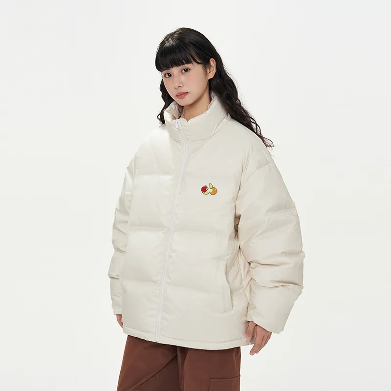 CONKLAB Solid Color Stand Collar Without Hood Loose Fit Down Jacket Unisex-8