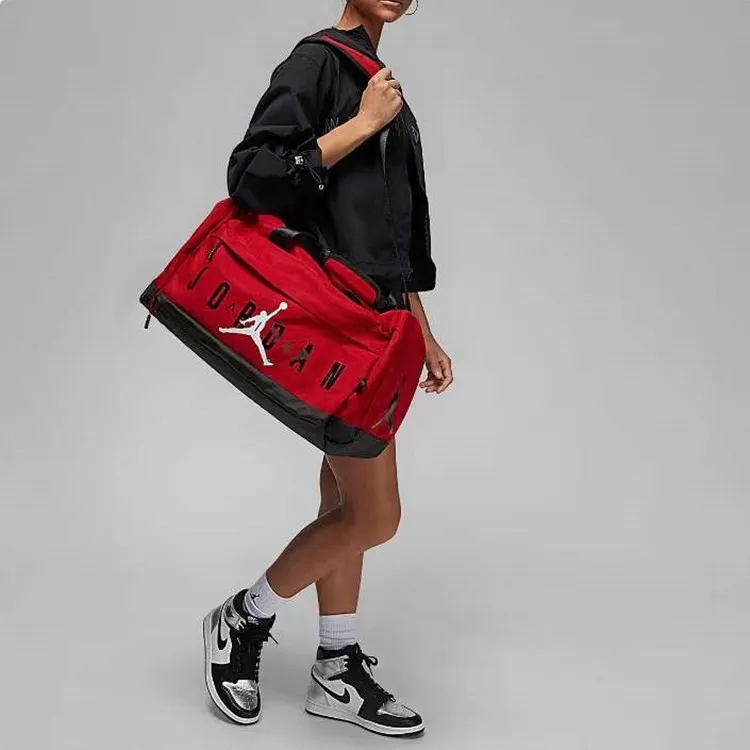 Jordan Polyester Travel Bags Large Size Unisex Red-3