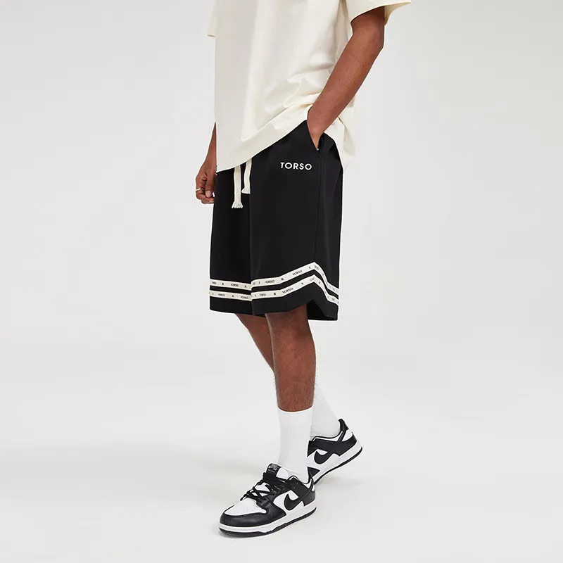 Torso Casual Shorts Men Black-4