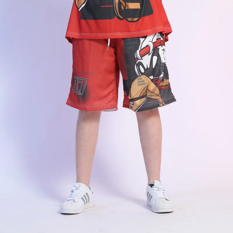 FireMonkey Basketball Shorts Unisex Red-4