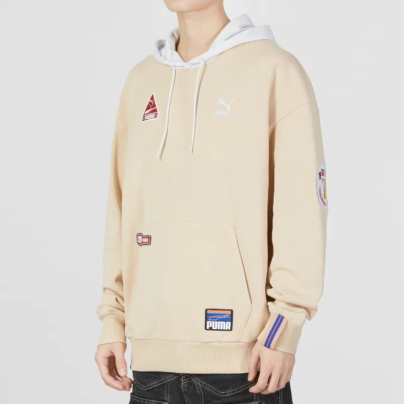 PUMA TEAM BADGE Early Spring Series Sweatshirts Men Khaki-3