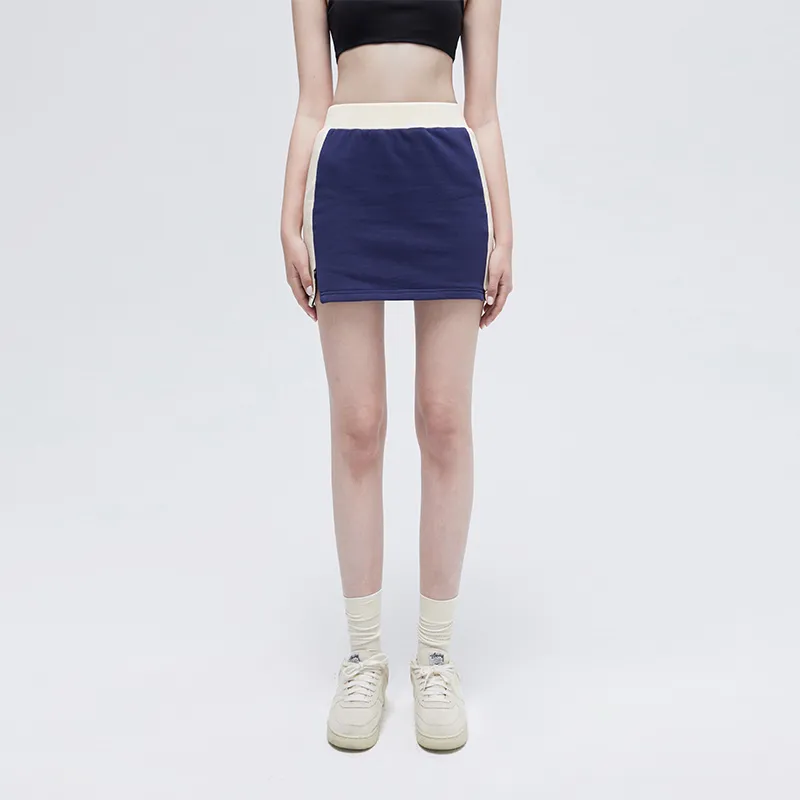 AZEPAM Cropped Skirt Blue White-2