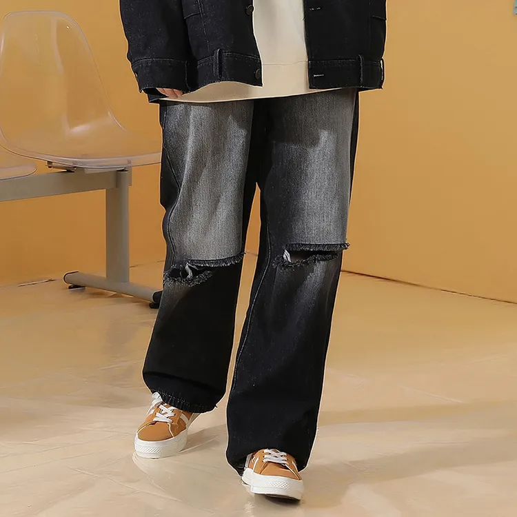 GENANX Jeans Unisex Black Gray Color-3