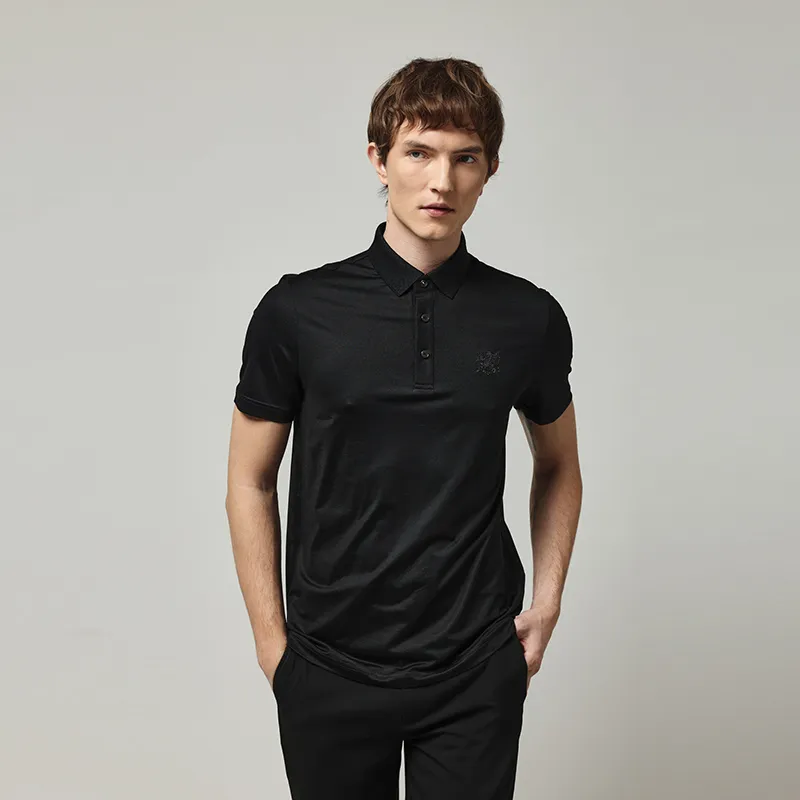 RARE Short Sleeved T Shirts Polo Shirt Men's Black-4