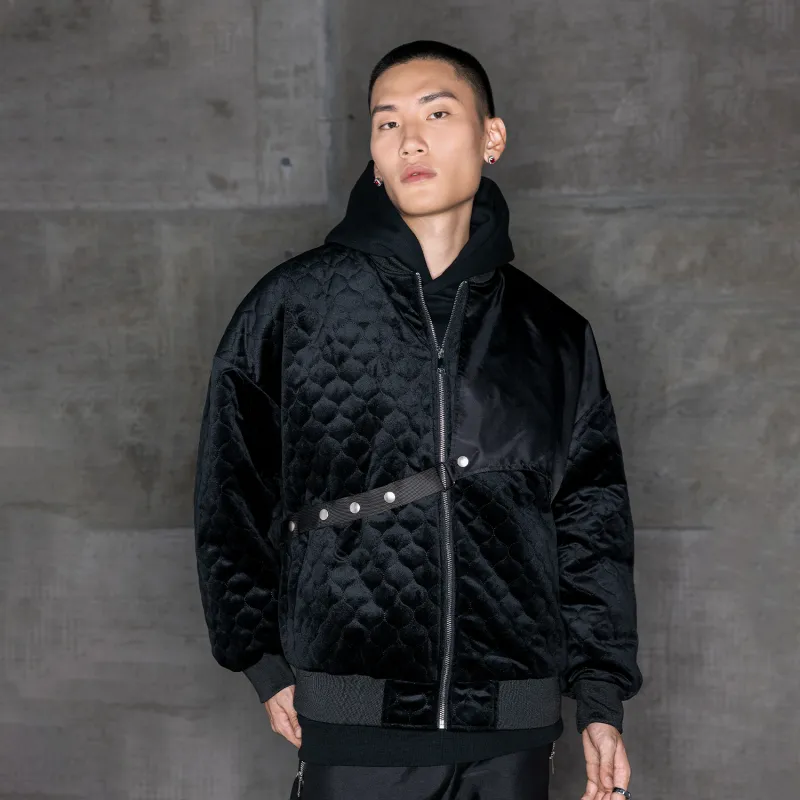 XINYINSU Baseball Collar Loose Fit Puffer Jacket Unisex-5