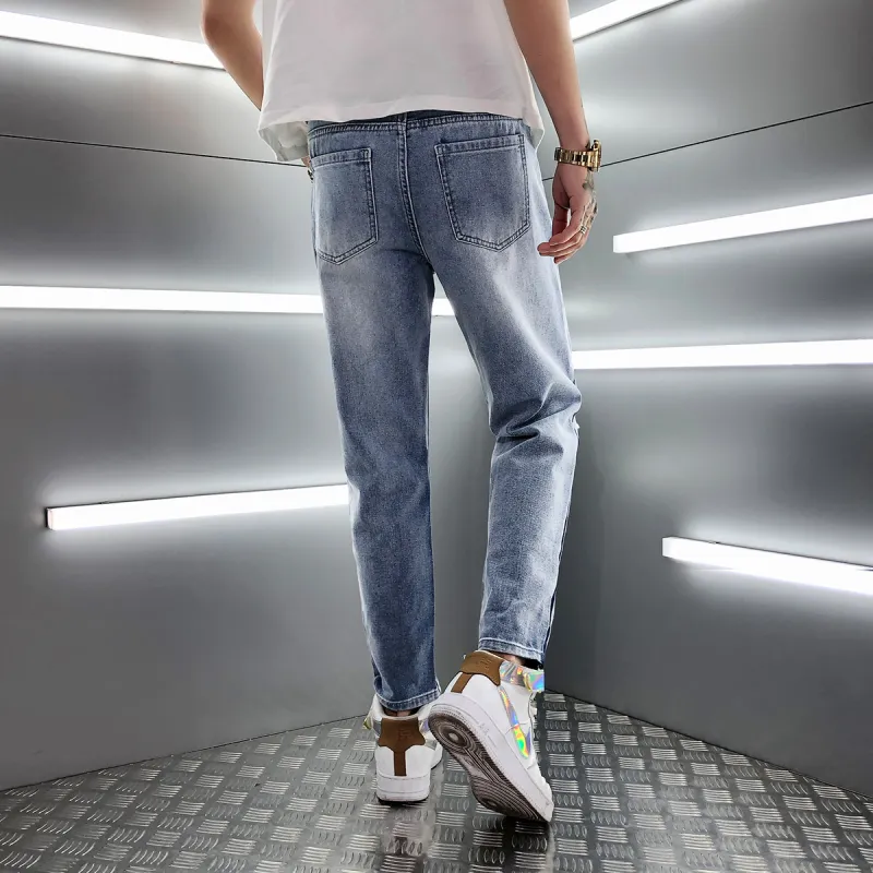 GUKUUL Ripped Pants Jeans Men's Light Blue-7