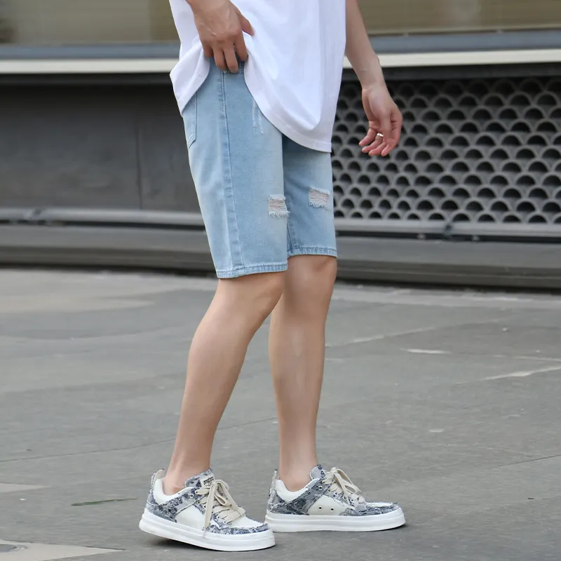 Sacrednss R Denim Shorts Unisex Light Blue-3