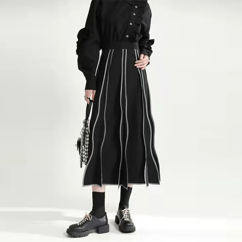 BIENKIMIIYE Casual Long Skirts Women's Black-2