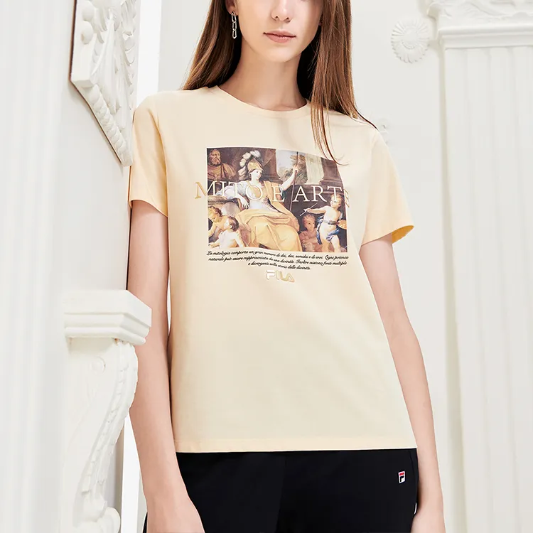 FILA Regular T Shirt Women's Thistle Yellow-3
