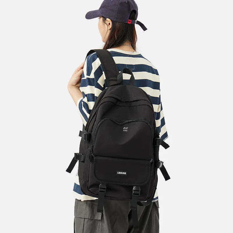 KEYSTREET Fabric Travel Bags Backpack Regular Unisex Ecru/Black/Light Green/Blue-11
