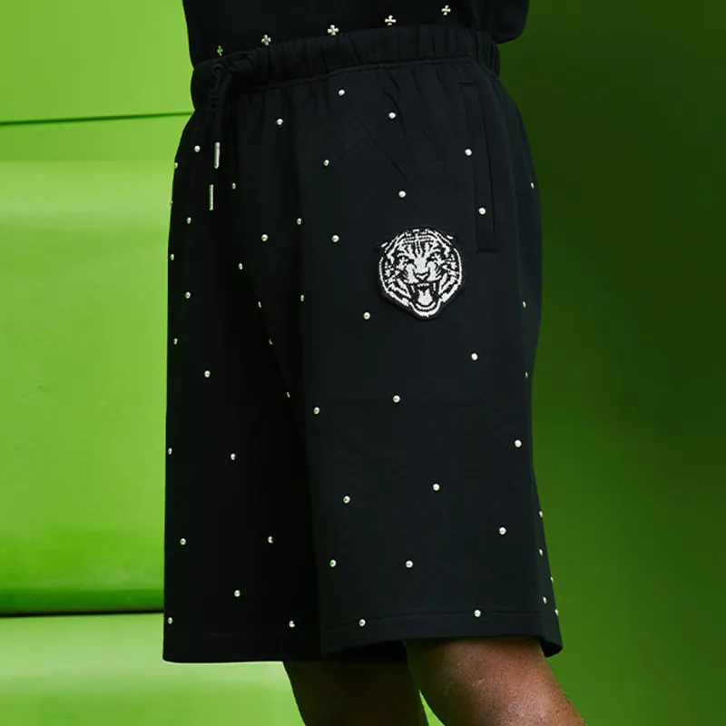 TCH Casual Shorts Unisex Black With Silver Logo-4