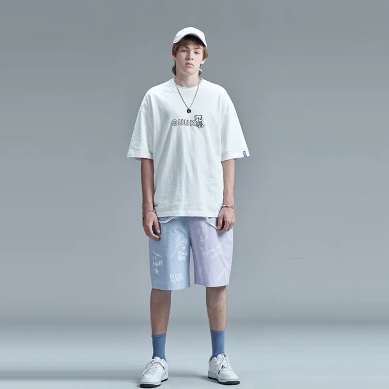 Guuka Casual Shorts Unisex Purple Blue-3