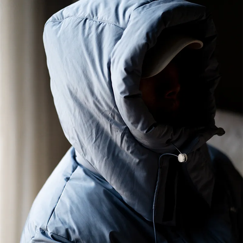 URBAN STANDARD Solid Color Hooded Loose Fit Thickened Down Jacket Unisex-20