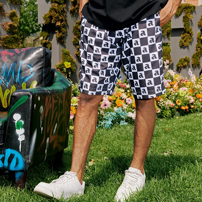 AFGK Casual Shorts Unisex Black White-5