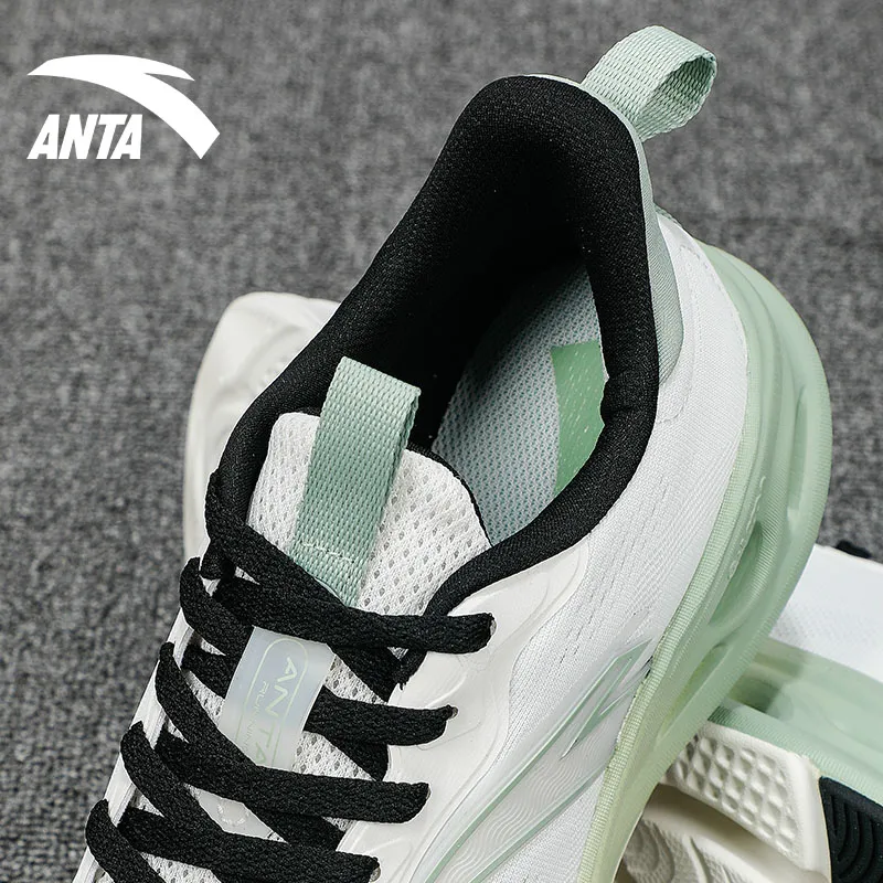 Anta Energy Ring Cushioning Anti Slip And Wear Resistant Low Top Running Shoes Men's White-10