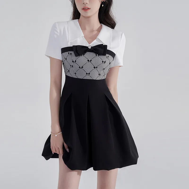 PALGLG Short-Sleeved Dresses Women's Black/White-3