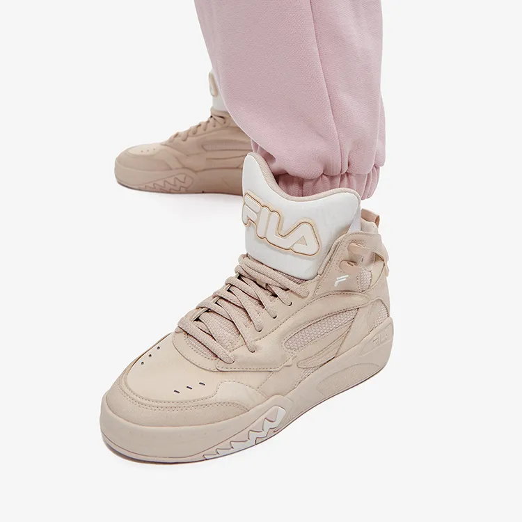 FILA FUSION Desperado We Mid Top Vintage Basketball Shoes Women's Cassava Powder Snow White-7