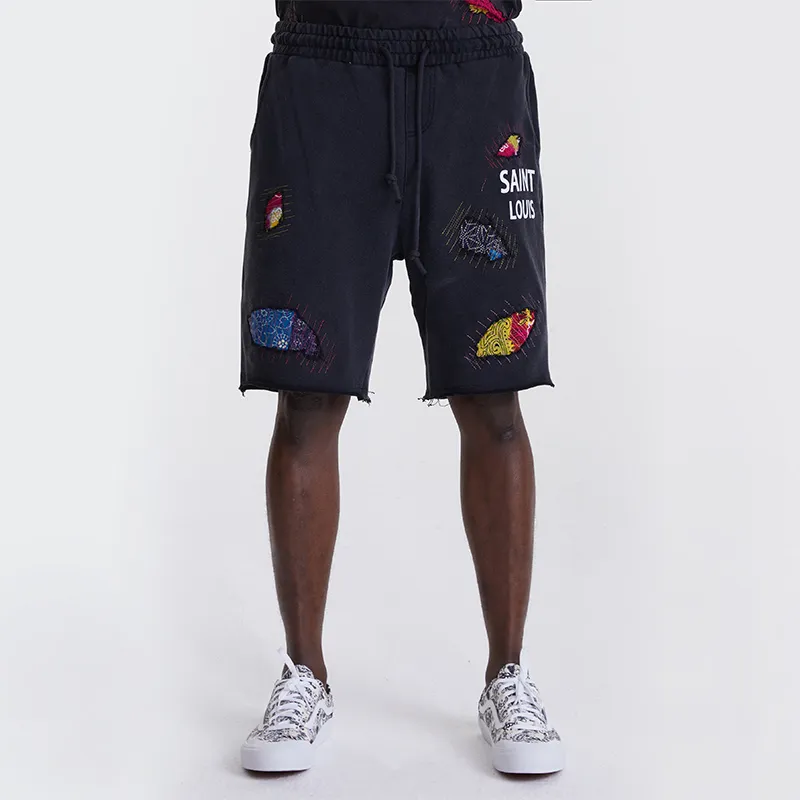 SSSAINT LOUIS Casual Shorts Unisex Washed Black-1