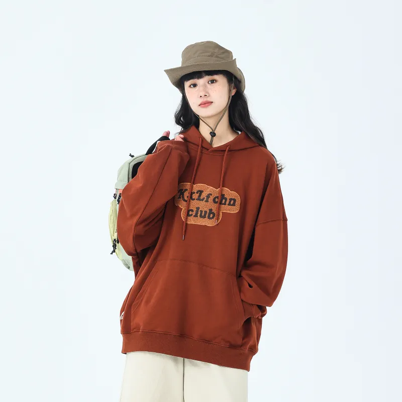 KXLFCHN Hooded Loose Fit Sweatshirt Fall Unisex-2