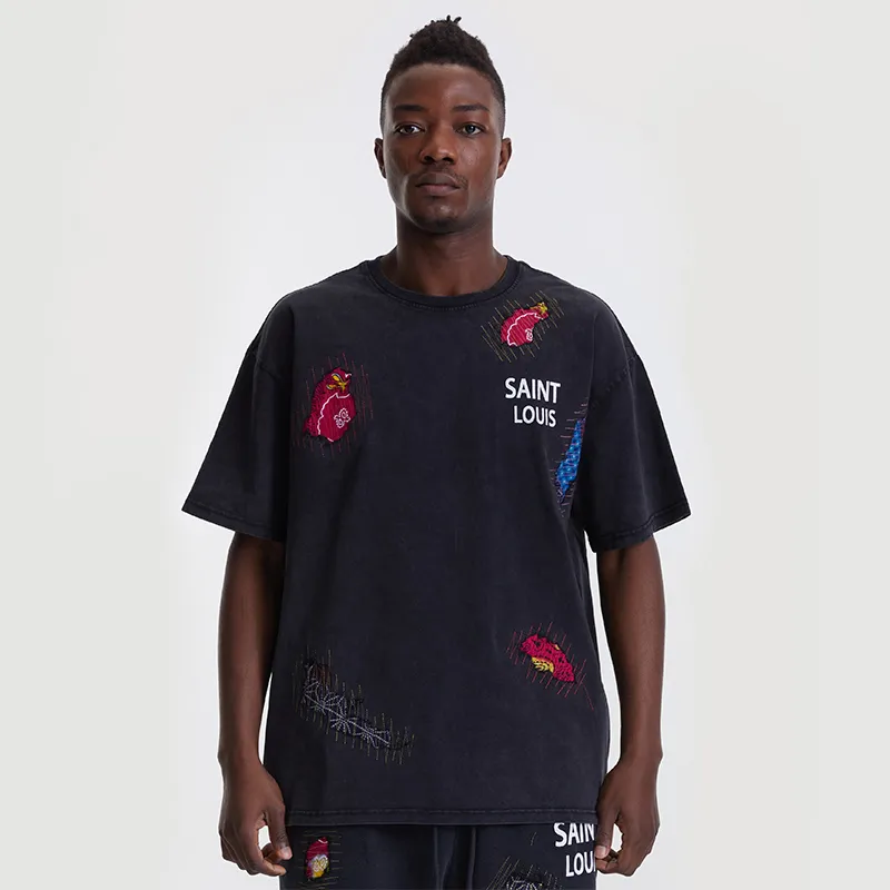 SSSAINT LOUIS T Shirts Men Black-2