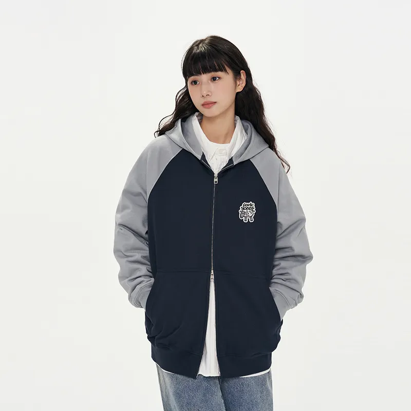 CONKLAB Hooded Loose Fit Cardigan Sweatshirt Unisex-5