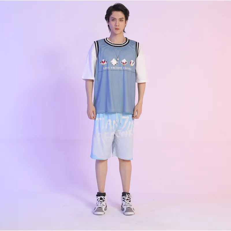FireMonkey Loose Fit Shorts Unisex Blue-5