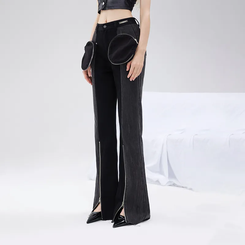 AZEPAM Flared Pants Pants Women's Black-5