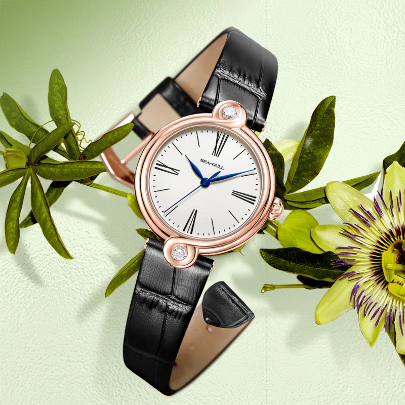 Sea Gull Unlimited Series Automatic Mechanical Movement Leather Strap Watch Women's Watch White Dial-20