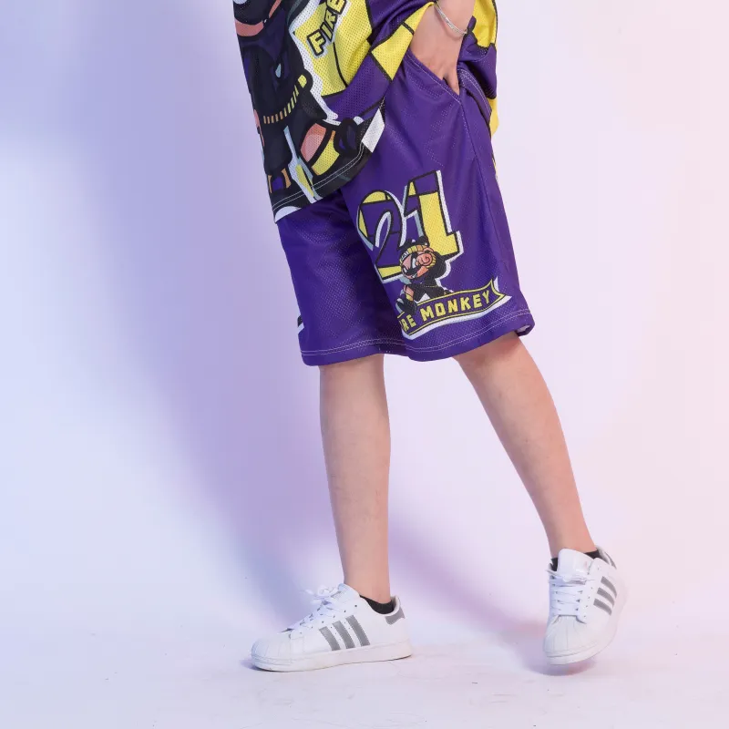 FireMonkey Basketball Shorts Unisex Purple-3
