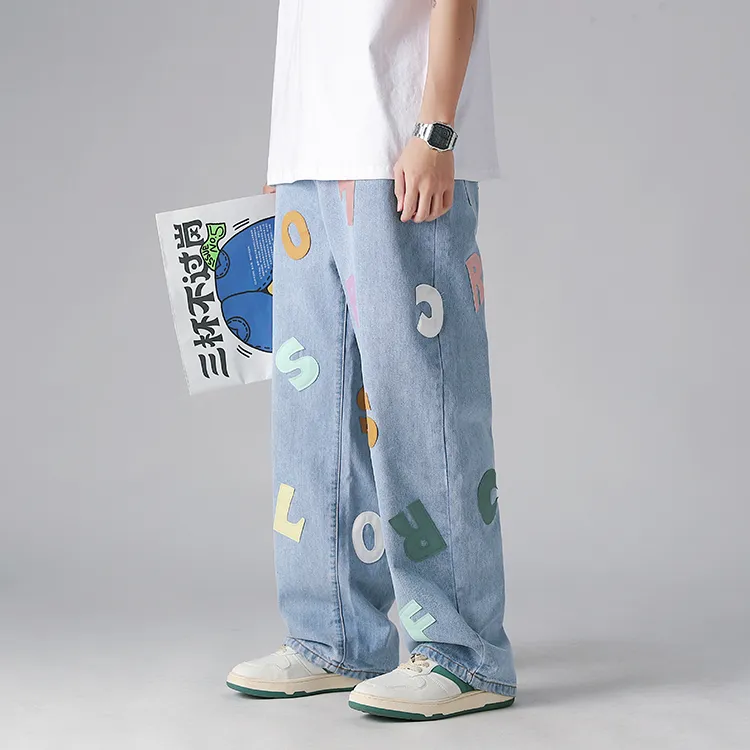 GOLFCROSS Straight Thickened Jeans Unisex-7