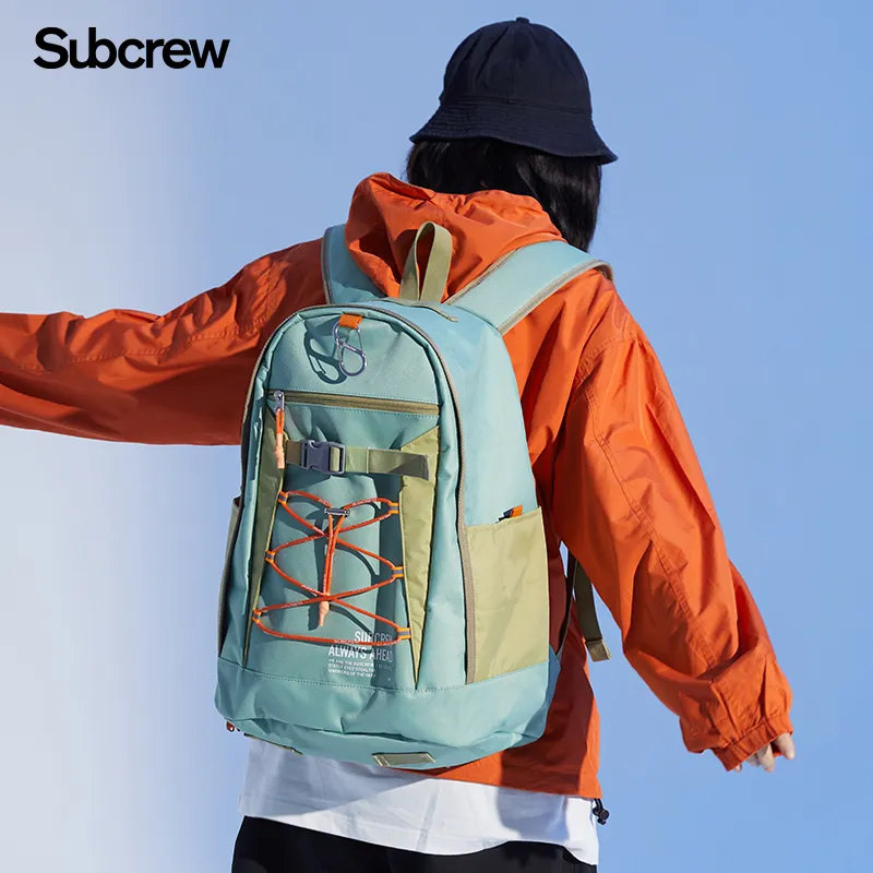 Subcrew Polyester Backpack Large Size Men's Black/Gray Green-9