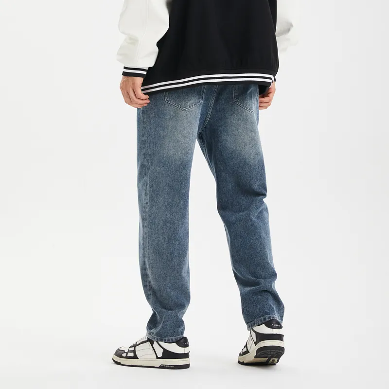 GUKUUL Tapered Pants Jeans Unisex Dark Blue-5