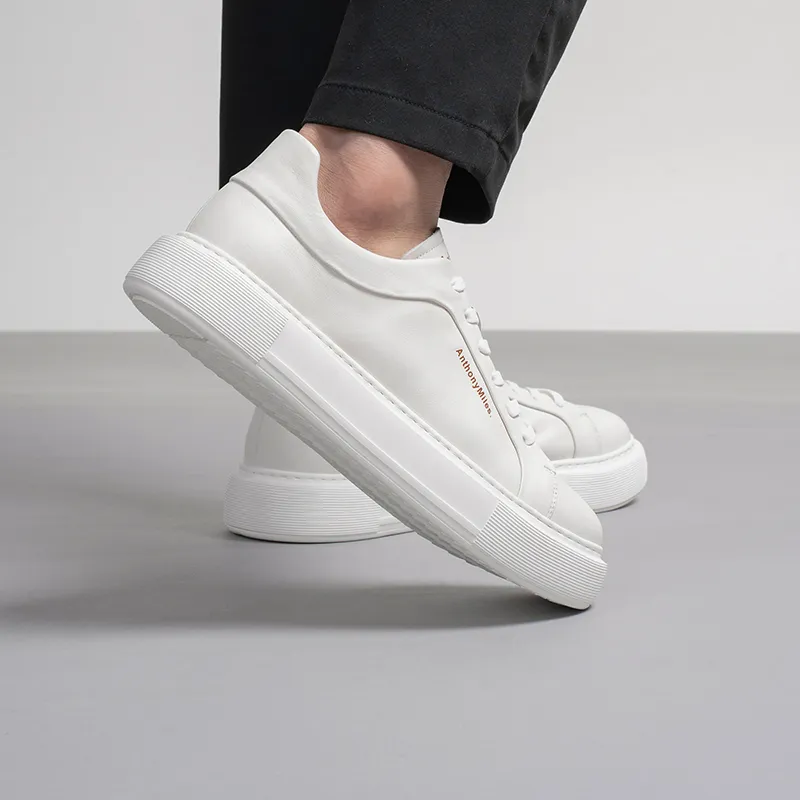 Anthony Miles Stylish Skateboarding Shoes Men's White-6