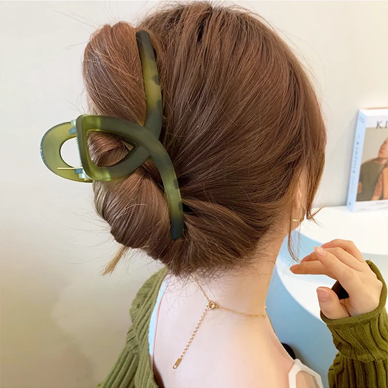 SENDME Hair Clips Women's Matte Green Hair Clip Drying Rack Style-3