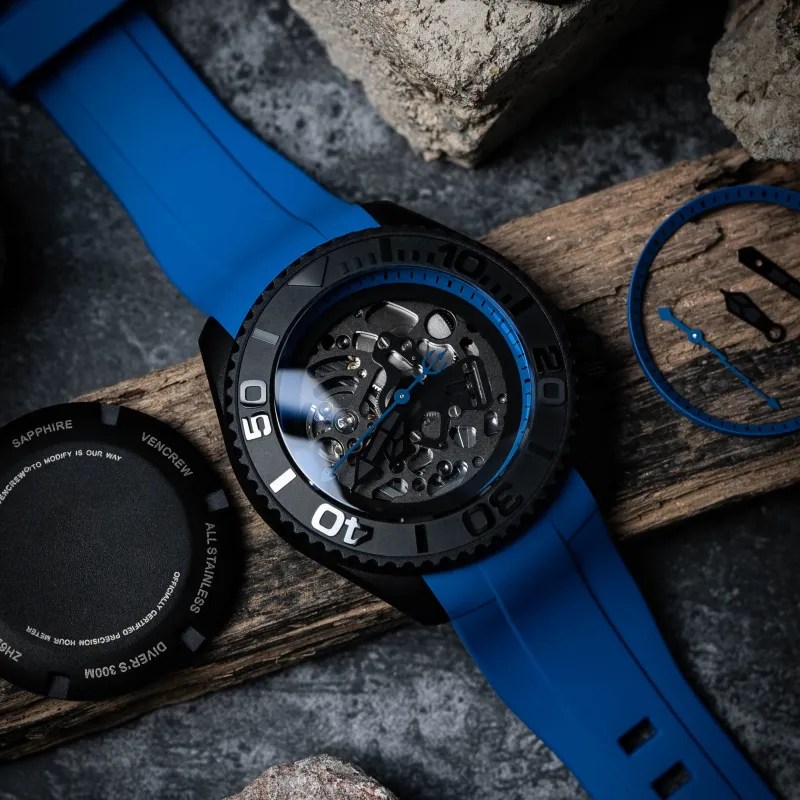 VENCREW Leviathan [Klein Blue] Automatic Mechanical Movement Watch Unisex Cut Out Dial-1