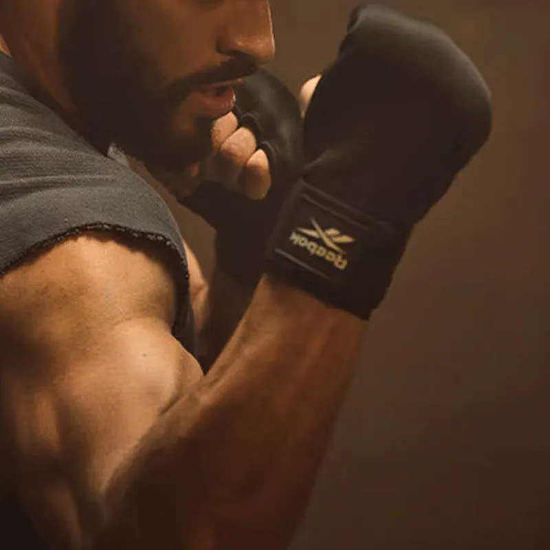 Reebok Boxing Gloves Polyester Rubber Match Unisex Black-1