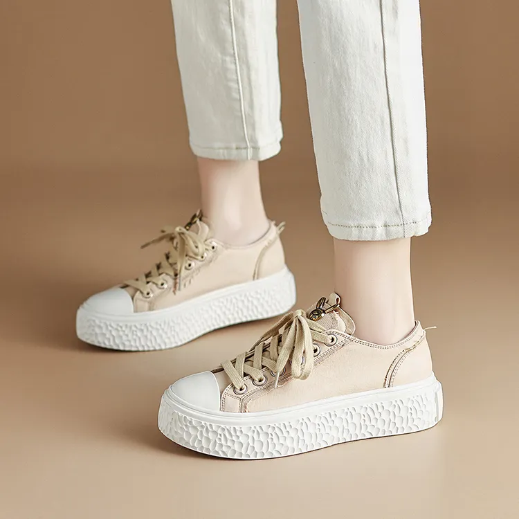 Rosa Bianca Skateboard Shoes Women's Low Top Apricot/Ecru-3
