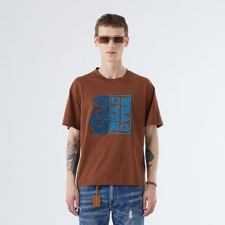 DAVID NAMAN T Shirts Men Brown-2