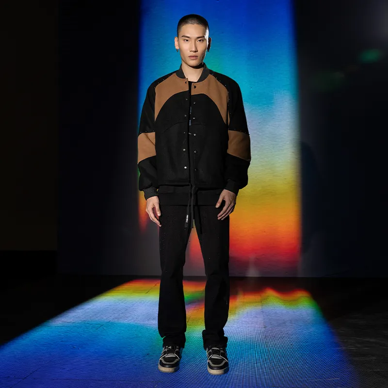 XINYINSU Jacket Spring And Autumn Unisex Black-8