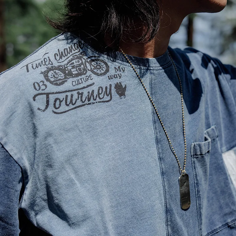 TEKABLU T Shirt Unisex Denim Blue-5
