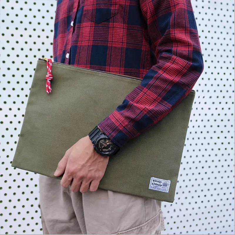 Rough Enough Canvas Canvas Bag Clutches Large Size Unisex Camouflage-10