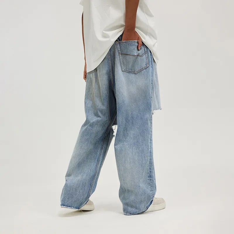 BONELESS 2023 SPRING/SUMMER Jeans Unisex Blue-3
