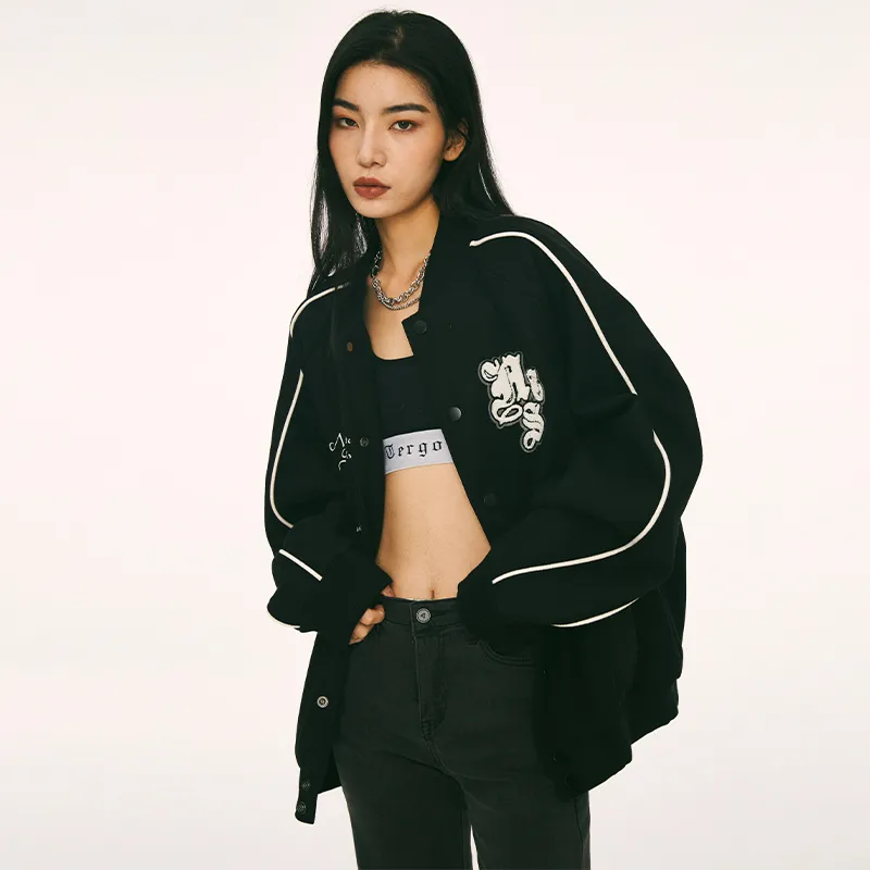 CHIGGALAB Loose Fit Jacket Unisex Black-5