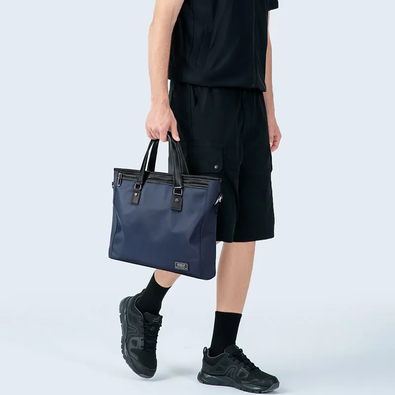 GOLF Artificial Leather Commute Bag, Laptop Bag, Portable Crossbody Briefcase Men's Navy Blue-6