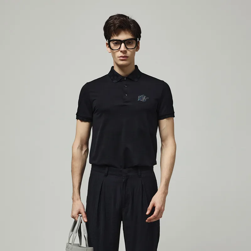 RARE Polo Shirt T Shirt Men's Navy Blue-3