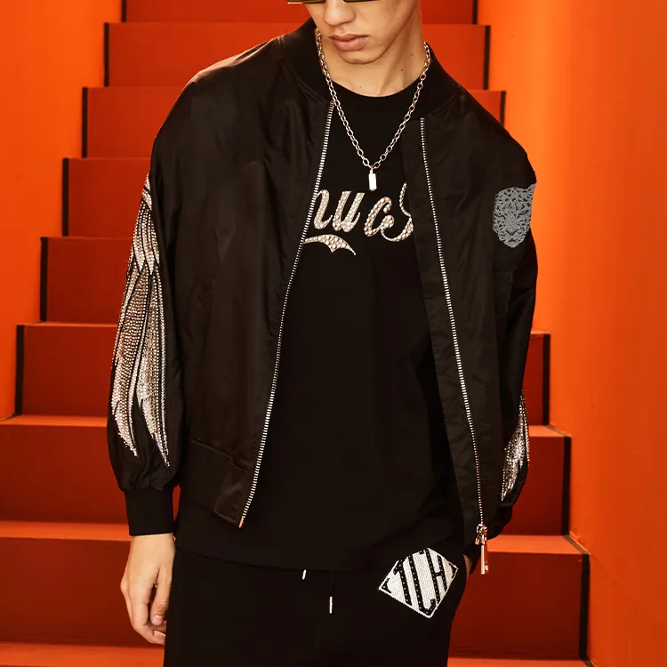 TCH 'Money 'Leopard' Full Collection Heavy Duty Rhinestone Feather Print' Jackets & Coats Unisex-4
