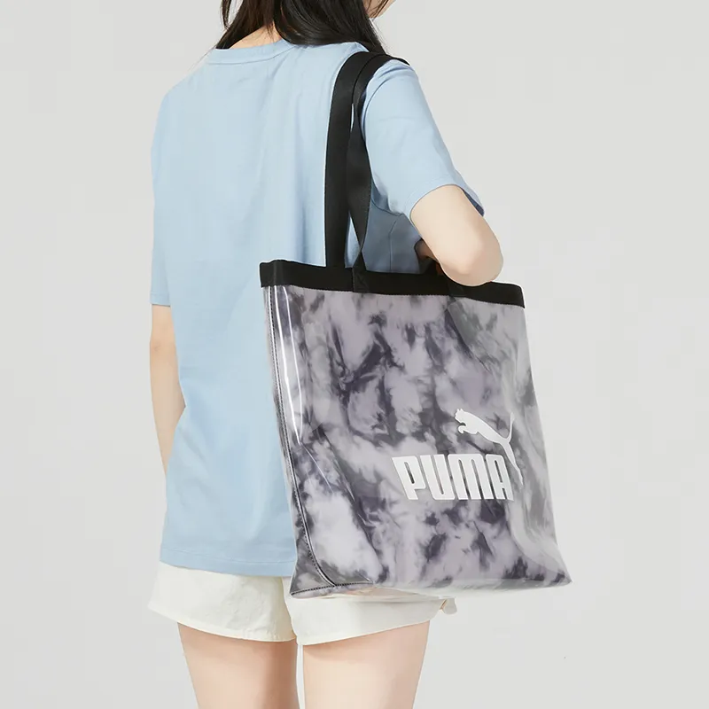 PUMA Polyurethane Tote Bag Shopping Bag Shoulder Bag Handbag Large Size Unisex White/Black-4