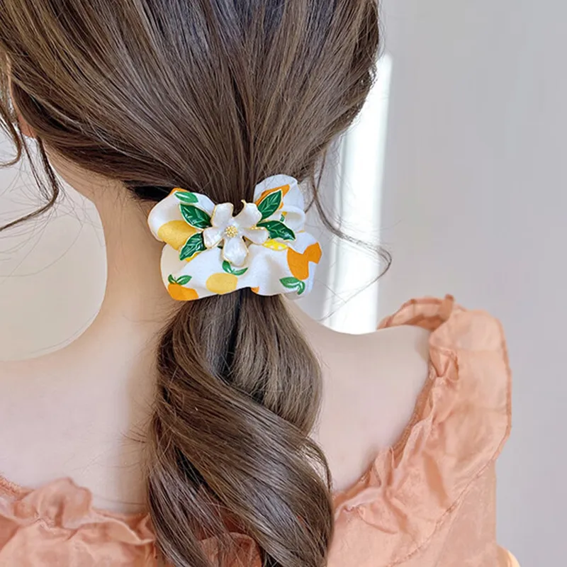 SENDME Hair Ties Women's Floral Hair Tie Three Piece Set-3