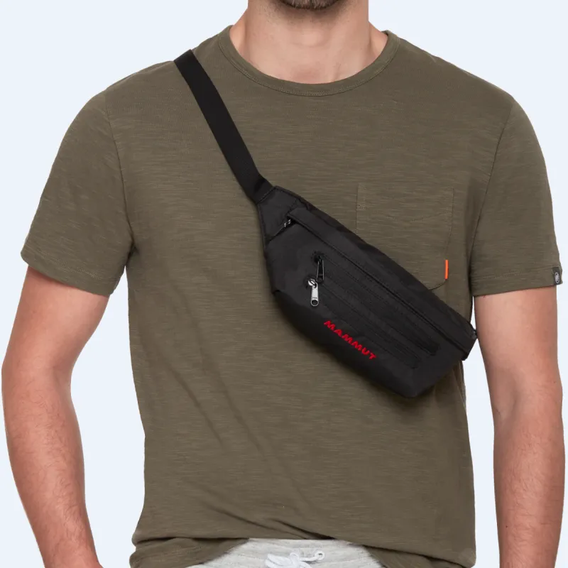 MAMMUT Polyester One Shoulder Crossbody Slanted Fanny Pack Small Size Unisex Black-15