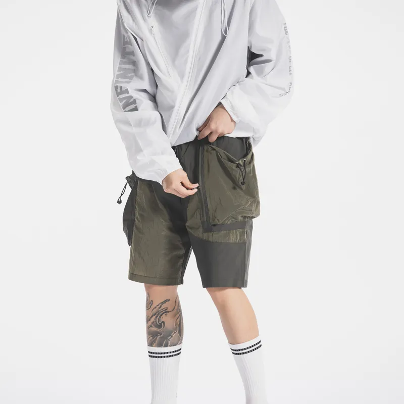 ENSHADOWER Loose Fit Shorts Unisex Army Green-2